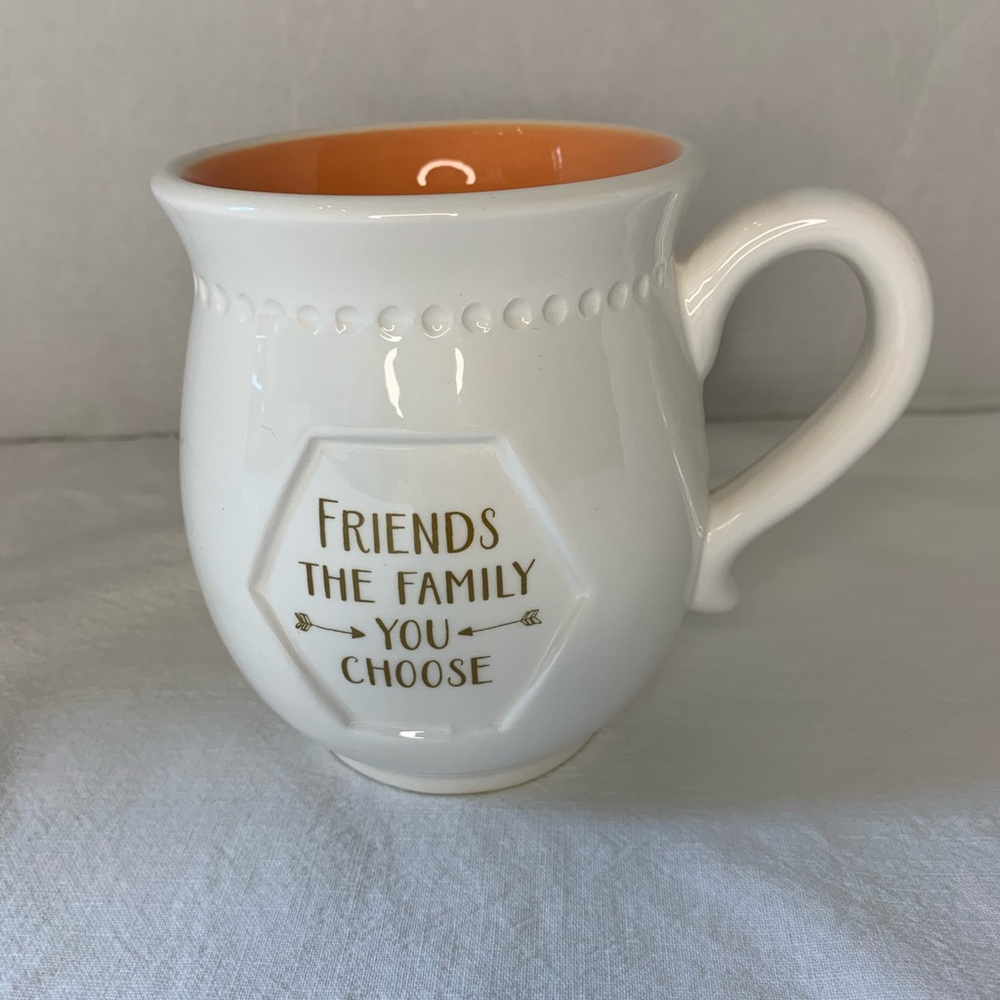 C.R. Gibson White & Orange “Friends The Family You Choose” Mug